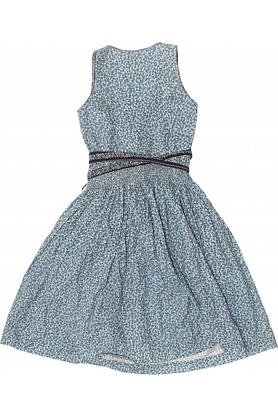 Dívčí bavlněné šaty modré pruhované Vel. 140 | Unimoda | obrázek 3