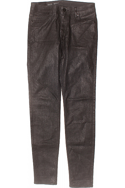 Skiny Dámské bavlněné skinny džíny černé lesklé texturované rockové Velikost S | Skiny | obrázek 2