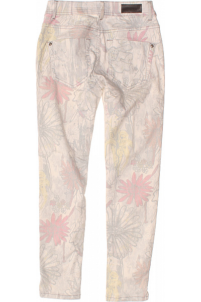 Mos Mosh Dámské bavlněné džíny květované béžové strečové skinny s potiskem Vel. 25 | Mos Mosh | obrázek 2
