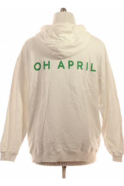 OH APRIL Pánská bílá mikina s kapucí a klokaní kapsou streetwear Velikost l/xl | OH APRIL | obrázek 2