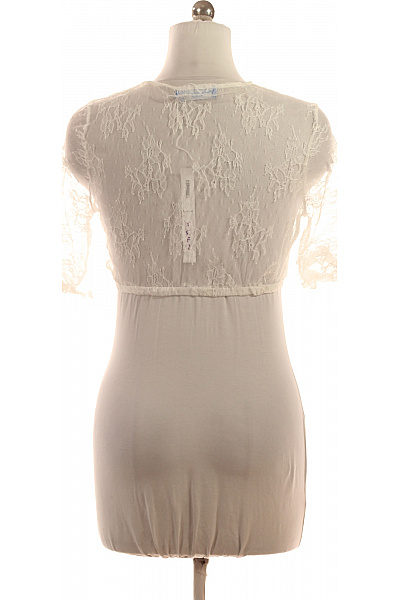 Trachtenmanufaktur Dámské bílé tričko nylonové krajkové zavinovací elegantní s krátkým rukávem Vel. 40 | Trachtenmanufaktur | obrázek 3