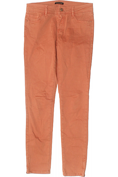 Massimo Dutti Dámské Oranžové Strečové Skinny Džíny S Kapsami A Rozparkem Velikost 34