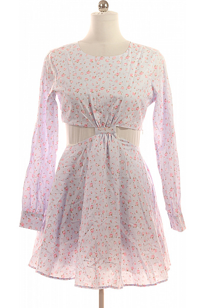 Dámské Mini šaty S Dlouhým Rukávem Květované S Výřezy Velikost M