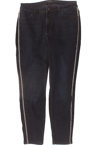 COMMA Dámské Tmavé Džíny Se Strečovou Boční Ozdobou Kamínky Velikost 44