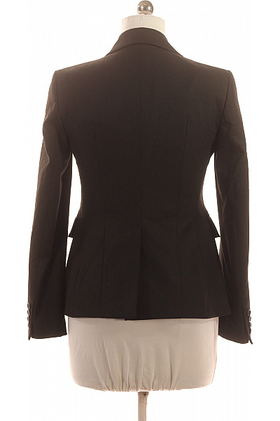 BENETTON Polyesterové černé vypasované společenské sako elegantní jednořadé Velikost 42 | BENETTON | obrázek 3