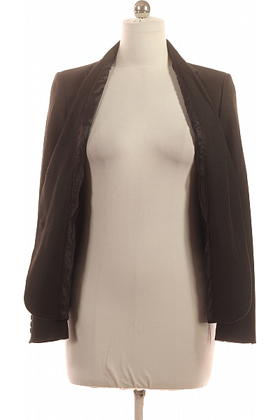 BENETTON Polyesterové černé vypasované společenské sako elegantní jednořadé Velikost 42 | BENETTON | obrázek 4