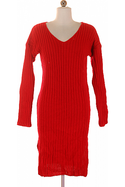 ZAUBERSTERN Červené dámské pletené žebrované svetrové šaty s dlouhým rukávem Velikost S | ZAUBERSTERN | obrázek 2