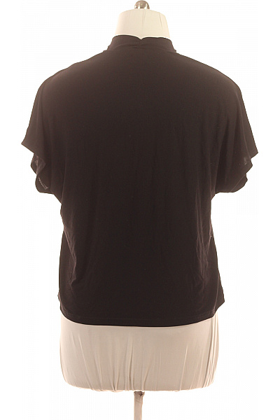 Janina Dámská polyesterová černá halenka krátký rukáv volná crop s výstřihem do V Velikost 48 | Janina | obrázek 2