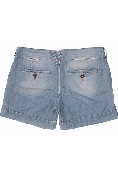 MANGO Dámské modré riflové kraťasy s vysokým pasem a ohrnutými nohavicemi Velikost 36 | MANGO | obrázek 3