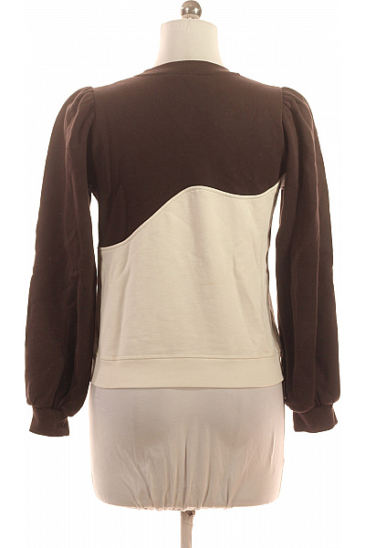 GANNI Bavlněná dámská mikina hnědá krémová dvoubarevná s výšivkou Vel. M | GANNI | obrázek 2