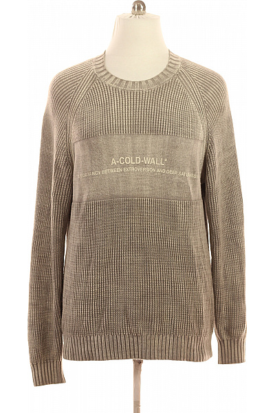A-COLD-WALL Pánský béžový žebrovaný pulovr přes hlavu s nápisem Velikost l | A-COLD-WALL | obrázek 2