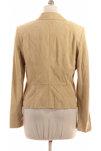 ANN TAYLOR Dámské kožené sako béžové vypasované elegantní business jednořadé na běžné nošení Vel. 12 | ANN TAYLOR | obrázek 3