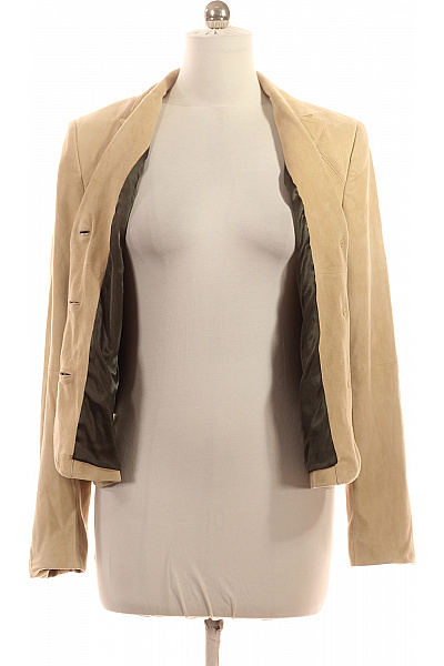 ANN TAYLOR Dámské kožené sako béžové vypasované elegantní business jednořadé na běžné nošení Vel. 12 | ANN TAYLOR | obrázek 4