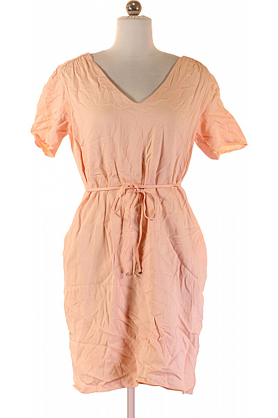 s.OLIVER Růžové viskózové letní šaty s páskem a kapsami jednoduché Velikost 36 | s.OLIVER | obrázek 2