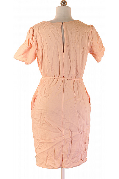 s.OLIVER Růžové viskózové letní šaty s páskem a kapsami jednoduché Velikost 36 | s.OLIVER | obrázek 3