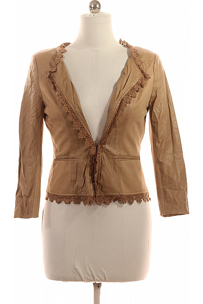 Max Mara Béžové kožené sako krajka vypasované krátké na běžné nošení jarní Vel. 38 | Max Mara | obrázek 2