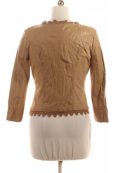 Max Mara Béžové kožené sako krajka vypasované krátké na běžné nošení jarní Vel. 38 | Max Mara | obrázek 3