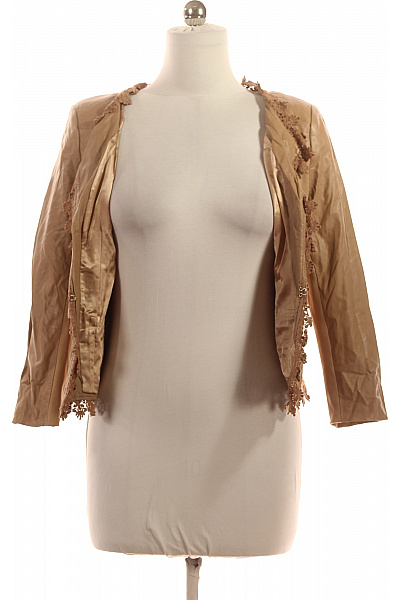 Max Mara Béžové kožené sako krajka vypasované krátké na běžné nošení jarní Vel. 38 | Max Mara | obrázek 4