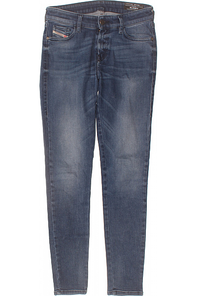 DIESEL Dámské Bavlněné Modré Džíny SLANDY Strečové Skinny Seprané Velikost 27/32