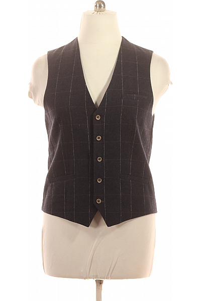 Cavalinho Pánská společenská vesta tmavě modrá kostkovaná elegantní bez rukávů Velikost 52 | Cavalinho | obrázek 2