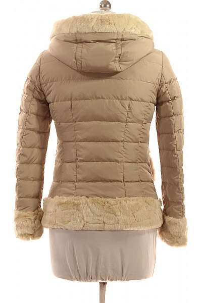 Pennyblack Dámská béžová prošívaná zimní bunda s kapucí a kožíškem Velikost 38 | Pennyblack | obrázek 2