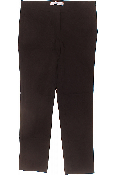 MANGO Dámské Viskózové Kalhoty Rovné Tmavě Hnědé Elegantní Business Vel. 40