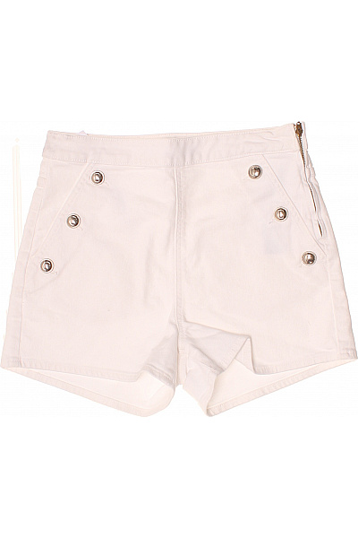 Guess Dámské Bílé Džínové Kraťasy S Vysokým Pasem A Zipem Vel. 27