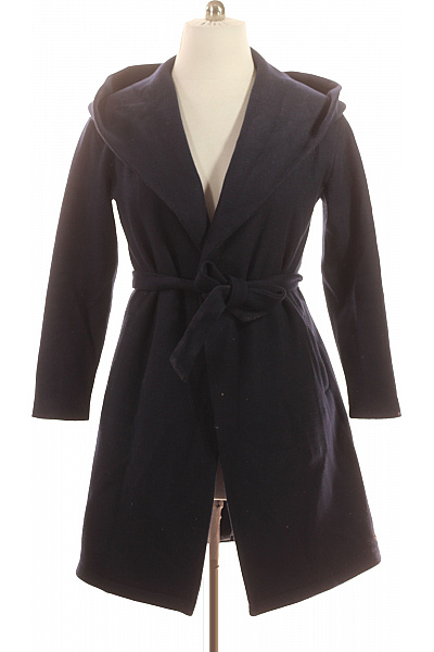 ONLY Dámský Polyesterový Modrý Zavinovací Kabát S Kapucí Elegantní Podzimní Vel. 44