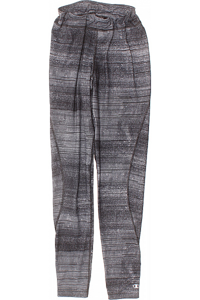 Champion Dámské Polyesterové Sportovní Legíny šedé Pruhované Na Cvičení Velikost S