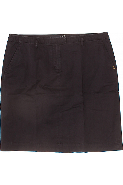 River Island Dámská Tmavá Bavlněná Pouzdrová Sukně Ke Kolenům S Kapsami Velikost 40