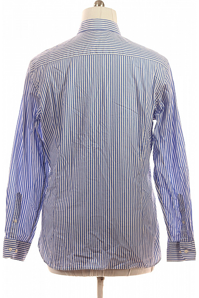 HACKETT Pánská modrá bílá pruhovaná košile s dlouhým rukávem ležérní business Velikost xl | HACKETT | obrázek 3