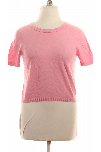 JcSophie Růžový dámský pulovr krátký žebrovaný lodičkový výstřih Velikost L | JcSophie | obrázek 2