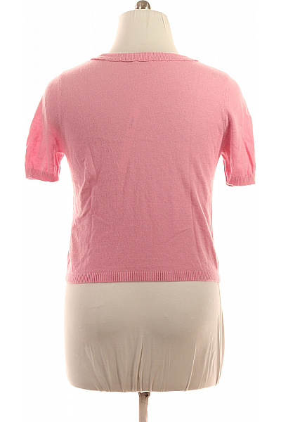 JcSophie Růžový dámský pulovr krátký žebrovaný lodičkový výstřih Velikost L | JcSophie | obrázek 3