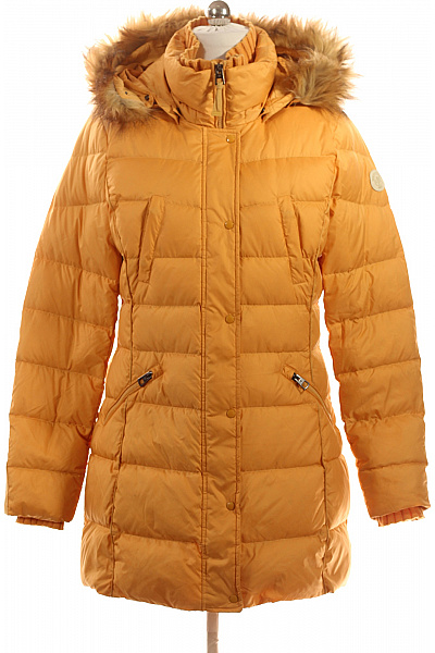 Marc O´Polo Dámská žlutá péřová prošívaná zimní parka s kapucí a kožíškem Vel. 40 | Marc O´Polo | obrázek 2