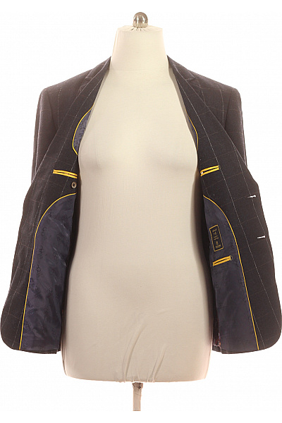 Cavalinho Pánské sako tmavě modré kárované elegantní dvouřadé na podzim Vel. 52 | Cavalinho | obrázek 4