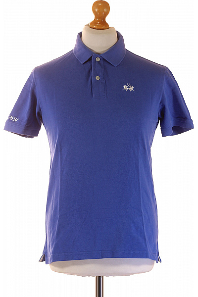 La Martina Pánské bavlněné modré polo tričko s krátkým rukávem s výšivkou Vel. M | La Martina | obrázek 2