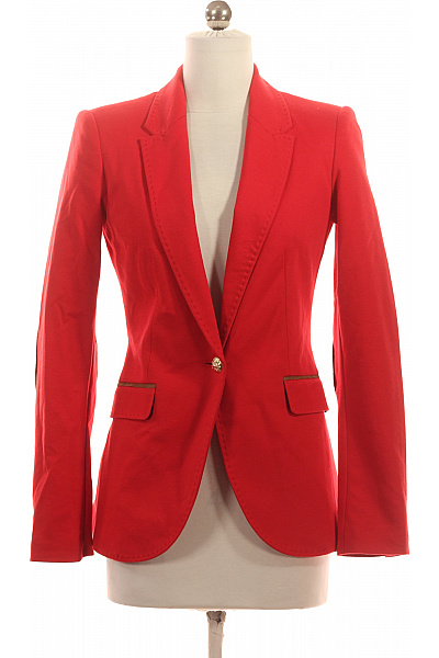 ZARA Dámské Sako Červený Second Hand Vel. XS