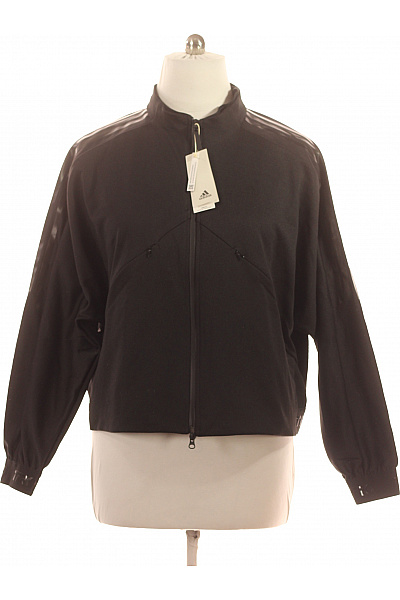 ADIDAS Dámská Polyesterová Sportovní Bunda černá Jednobarevná Lehká Zkrácená Vel. 2X