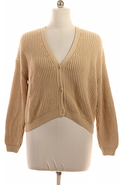 LAWRENCE GREY Dámský bavlněný crop kardigan béžový žebrovaný propínací Velikost m | LAWRENCE GREY | obrázek 2