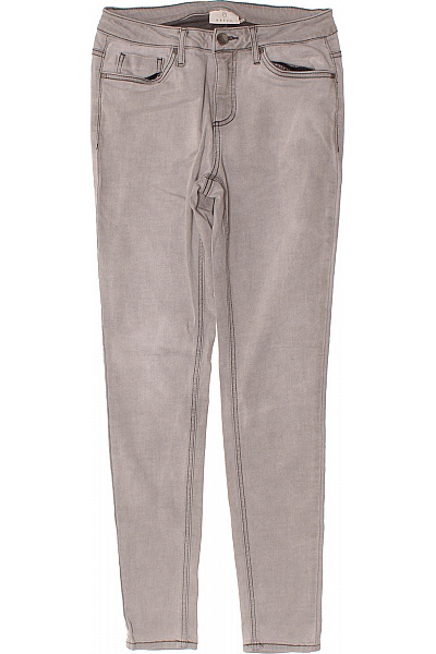 Kaffe Dámské šedé Strečové Džíny Skinny Kapsy Se Zipy Velikost 38