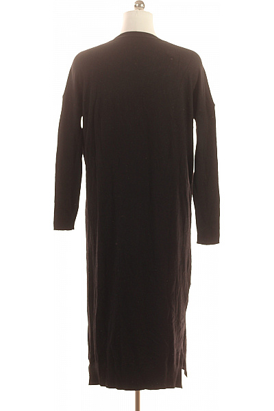 Černé pletené midi šaty dlouhý rukáv jednoduché volné Velikost XL | Unimoda | obrázek 3