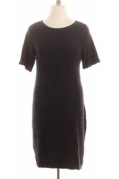 BETTY BARCLAY Černé Pouzdrové šaty Letní žebrované Krátké Upnuté Denní Vel. 46