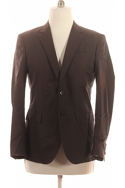 LAWRENCE GREY Pánské Bavlněné Sako Hnědé Vypasované Ležérní Na Běžné Nošení Velikost 52