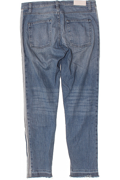 FREEMANT.PORTER Dámské modré džíny strečové pruhované zkrácené s roztřepenými nohavicemi Velikost 28 | FREEMANT.PORTER | obrázek 2