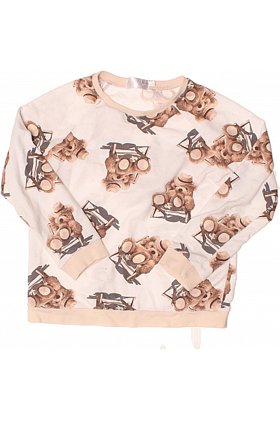 Dětská Dívčí Mikina Krémová S Potiskem Medvídků Na Lehátku Vel. 128