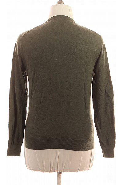 LAWRENCE GREY Pánský Merino pulovr tmavě zelený tenký basic s výstřihem do V Vel. l | LAWRENCE GREY | obrázek 2