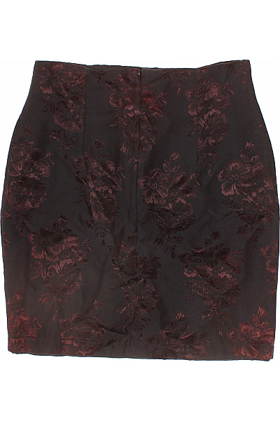 Dorothy Perkins Dámská pouzdrová sukně krátká tmavě vínová květinová vzorovaná elegantní bavlněná acetátová Velikost 44 | Dorothy Perkins | obrázek 3