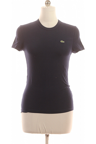 LACOSTE Dámské Tmavě Modré Tričko Basic S Krátkým Rukávem A Kulatým Výstřihem Vel. 38