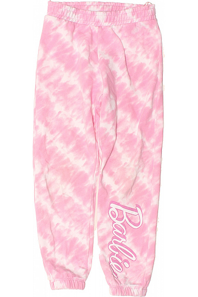 BARBIE Dívčí Růžové TieDye Tepláky Jogger Styl S Nápisem Velikost 122