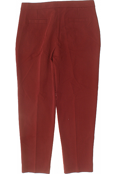 MANGO Dámské polyesterové oblekové kalhoty bordó rovné elegantní business Vel. 40 | MANGO | obrázek 3
